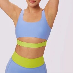 Parade Trampoline Persian Jewel Dark Neomint Blue Cut Out Sports Bra Size Medium